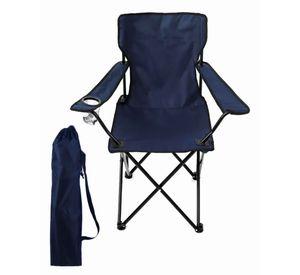 Sillas De Playa o Camping Plegable con Porta Vaso Azul Oscuro
