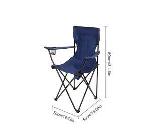 Sillas De Playa o Camping Plegable con Porta Vaso Azul Oscuro