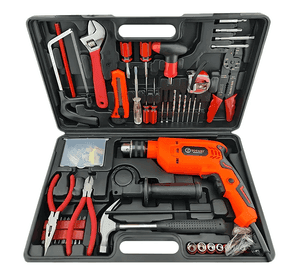 Maleta Multi Herramienta Taladro 650w 102 Pcs Toyaki Tk-878 Color Negro/Naranja