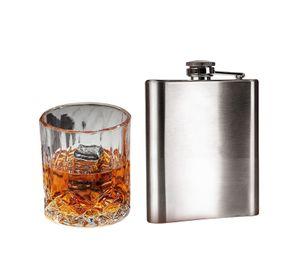 Set petaca con vasos, hielo en caja madera
