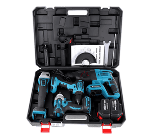Kit De Herramientas Eléctricas Combinadas Inalámbricas 4 Pcs Color Azul