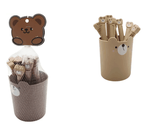Set De Pinzas Para Sellar Bolsas Con Vaso De Oso Kawaii