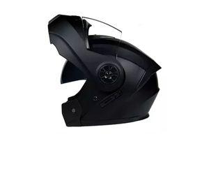 Casco para moto FGN 862, negro brillante abatible, talla M