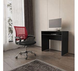 Combo Oficina 1 Escritorio Wengue + Silla New York Negra y Roja