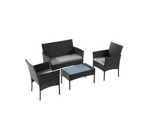 Set Terraza 4 Piezas Positano Eco Negro