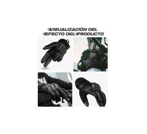 Guantes de cuero con pantalla táctil para motocicleta, talla L