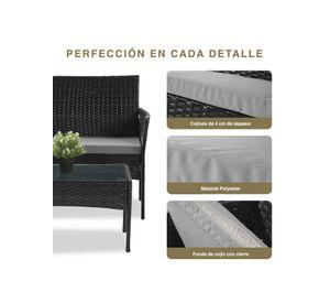 Set Terraza 4 Piezas Positano Eco Negro