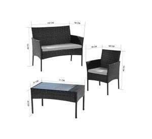 Set Terraza 4 Piezas Positano Eco Negro