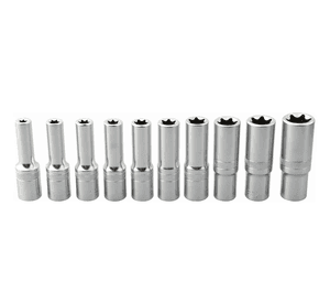 Kit Juego Dados Largos Poligonales Cuadrante 1/2 10 Piezas Gris