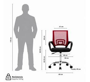 Combo Ofician 1 Escritorio Avellana + Silla New York Negra y Roja