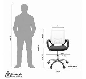 Combo Oficina 1 Escritorio Avellana + Silla New York Negra y Blanca