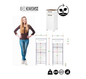 Mueble Multiuso Auxiliar De Cocina Con Ruedas Blanco