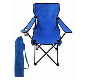 Sillas De Playa o Camping Plegable con Porta Vaso Azul