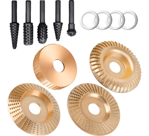 Juego De 4 Discos Para Tallar Madera+juego De 5 Escofinas Oro