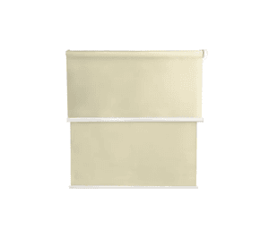 Cortina Roller Blackout 2 Paños 160x240 Doble Visillo Beige Sin Cenefa
