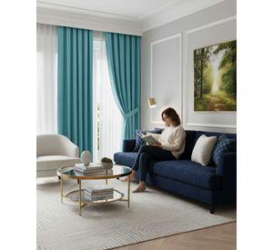 Juego de Cortinas Blackout Premium Engomadas m5