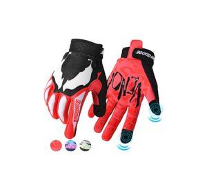 Guantes de moto con pantalla táctil para hombre y mujer, talla L, color rojo