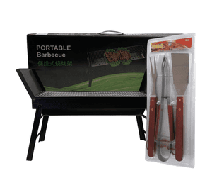 Parrilla Portable Barbecue + Set De Utensilios (Obsequio)