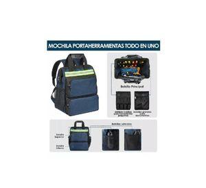 Mochila porta herramientas multifuncional para electricista, color negro
