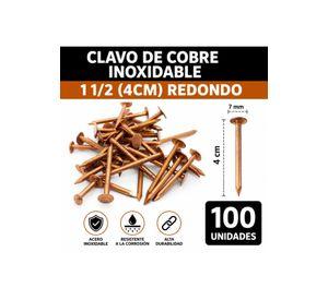 Clavo De Cobre Inoxidable 1 1/2 (4cm) Diseño Redondo 100un