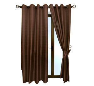 Set Cortina Blackout 6 Piezas Con Argolla Chocolate