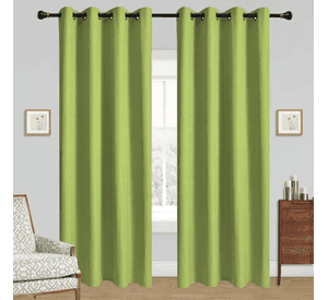 Cortina Lino Con Blackout Engomado Térmica 140x220 Verde