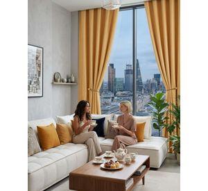 Set de Cortinas Blackout Engomadas Modernas de Lujo m14