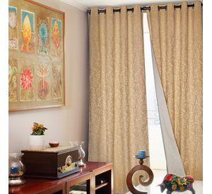 Set 2 Cortinas Black Out Panda 1.40 X 2.25 Beige