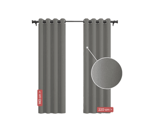 Pack Cortina de Tela Blackout Vincenzi 140x220 Gris