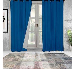 Set 2 Cortinas B.O Microfibra Azul