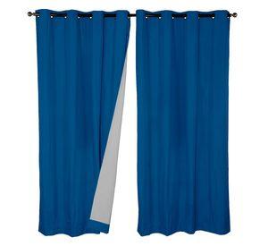 Set 2 Cortinas B.O Microfibra Azul
