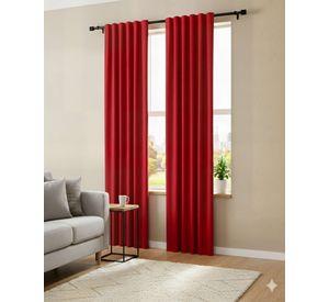 CORTINA ENGOMADA BLACKOUT 2 PAÑOS COLOR ROJO