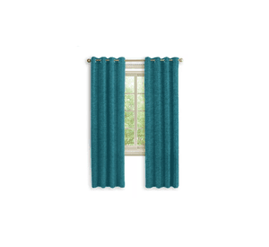 Cortina Blackout 100% 2 Paños 140x220cm Textura Lino Turquesa