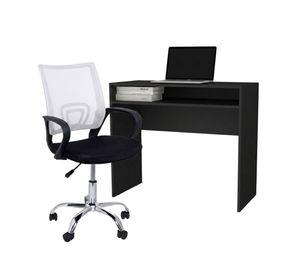 Combo 1 Escritorio Wengue + Silla New York Negra y Blanca