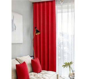 CORTINA BLACKOUT ENGOMADA 2 PAÑOS COLOR ROJO