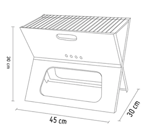 Asador A Carbon Plegable Portatil Mr Beef Color Negro