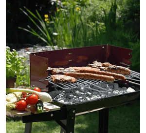 Parrilla De Asado Con Rueda Y Repisa 85x28x80cm Bighouse