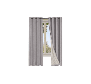 Cortina Blackout 100% 2 Paños 140x220cm Textura Lino Gris