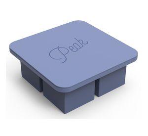 Cubetera De 4 Hielos De Silicona Con Tapa Color Azul, Extra Large Ice.-