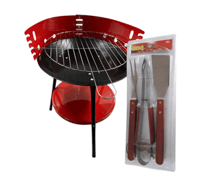 Parrilla Barbacoa Al Aire Libre + Set De Utensilios Obsequio