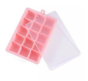 Bandeja Cubetera Silicona Con tapa Flexible Cubos de Hielo
