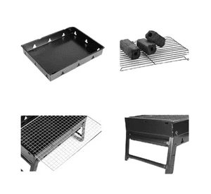 Parrilla Portátil Barbacoa Asado Grill Plegable Negra Carbon