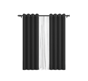 Pack Cortina de Tela Blackout + Velo Vincenzi 140x220 Gris Grafito