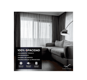 Pack Cortina de Tela Blackout + Velo Vincenzi 140x220 Gris Grafito