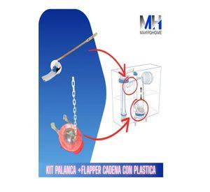 Flapper Cadena Plastica + Manilla Estanque Varilla Bronce