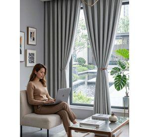 Set de Cortinas Blackout Engomadas Modernas de Lujo m9