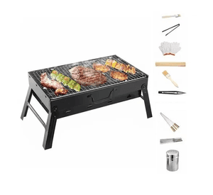Asador Parrilla Carbón Portátil Plegable De Viaje Camping