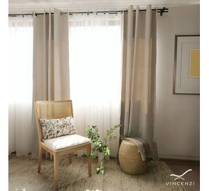 Cortina de Tela Blackout + Velo Vincenzi 140x220 Beige