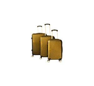 Set 3 Maletas Equipaje Cabina Ruedas - Dorado