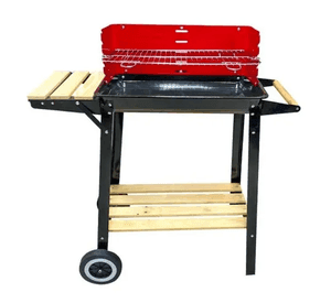 Parrilla De Asado Con Rueda Y Repisa 85x28x80cm